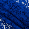 Royal Blue Floral Stretch Lace - Folded | Mood Fabrics