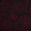 Medium Red Floral Embroidered Lamb Leather w/ Black Knit Backing - Full | Mood Fabrics