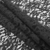 Black Floral Lace w/ Scalloped Eyelash Edges - Folded | Mood Fabrics