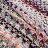 Italian Blue/Red/Gray Multicolored Soft Flamestitch Wool Knit - Folded | Mood Fabrics