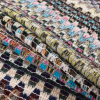 Italian Blue/Red/Gray Multicolored Soft Flamestitch Wool Knit - Folded | Mood Fabrics