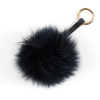 Navy Real Fox Fur Ball Key Chains - 6.5 | Mood Fabrics