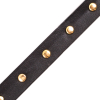 Black Faux Leather Trim with Gold Studs - 0.75 - Detail | Mood Fabrics