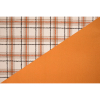 Orange/Ivory Plaid Wool Twill and Solid Felt Double Cloth - Full | Mood Fabrics