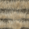 Beige/Gray Striped Faux Fur - Detail | Mood Fabrics