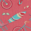 Shell Pink/Blue Curacao Miami Themed Printed Organic Cotton Poplin - Detail | Mood Fabrics