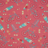 Shell Pink/Blue Curacao Miami Themed Printed Organic Cotton Poplin | Mood Fabrics