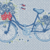 Blue Bicycle Printed Organic Cotton Poplin - Detail | Mood Fabrics