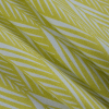 Limeade/White Tribal Leaf Printed Organic Viscose Crepe - Folded | Mood Fabrics