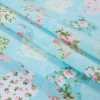 Blue Floral Elephants Printed on a Cotton Twill - Folded | Mood Fabrics