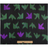 Oscar de la Renta Black/Green/Purple Ikat Silk-Cotton Satin - Full | Mood Fabrics