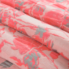 Metallic Sugar Coral/Sprout Green Floral Brocade/Jacquard - Folded | Mood Fabrics