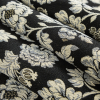 Metallic Gold/Black/Dawn Blue Floral Brocade/Jacquard - Folded | Mood Fabrics