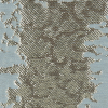 Metallic Gold/Baby Blue Abstract Polyester Brocade - Detail | Mood Fabrics