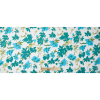 Teal/Cyan Blue/White Floral Printed Riviera Pique - Full | Mood Fabrics