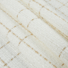 Ivory and Metallic Gold Plaid Polyester Tweed - Folded | Mood Fabrics