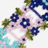 Violet Blue and Lilac Flower Lace Trim - 2 - Detail | Mood Fabrics