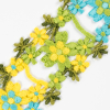 Blue Yellow and Green Flower Lace Trim - 2 - Detail | Mood Fabrics