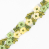 Yellow and Green Flower Lace Trim - 0.75 - Detail | Mood Fabrics