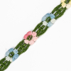 Pink Yellow and Blue Floral Lace Trim - 0.5 - Detail | Mood Fabrics