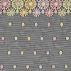 Pastel Floral Embroidery on Black Mesh - 6.5 - Detail | Mood Fabrics