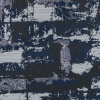 Black and Navy Blue Abstract Metallic Jacquard | Mood Fabrics