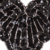 Black Silver Beaded and Sequined Neck Applique - 7.5 - Detail | Mood Fabrics