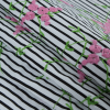 Black/White Striped Floral Embroidered Cotton Woven - Folded | Mood Fabrics