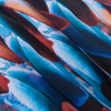 Blue/Red Feather Printed UV Protective Compression Tricot w/ Aloe Vera Microcapsules - Folded | Mood Fabrics
