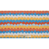 Yellow/Blue/Orange Scalloped Stripes Printed on a Crepe de Chine - Full | Mood Fabrics