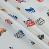 Cars Printed on an Off-White Polyester Crepe de Chine - Folded | Mood Fabrics