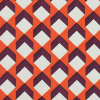 Orange/Black/Ivory Geometric Crepe de Chine | Mood Fabrics