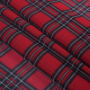Red/Gray Tartan Plaid Printed Polyester Chiffon - Folded | Mood Fabrics