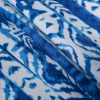Blue/White Tribal Printed Polyester Woven - Folded | Mood Fabrics
