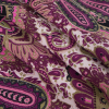 Purple/Pink/Green Paisley Printed Corded Cotton Sateen - Folded | Mood Fabrics
