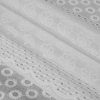 White Geometric and Floral Striped Embroidered Cotton Eyelet - Folded | Mood Fabrics