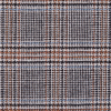 Aqua, Orange and Black Glen Plaid Wool Suiting - Detail | Mood Fabrics