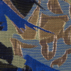 Metallic Gold/Blue/Olive Abstract Brocade - Detail | Mood Fabrics