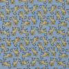 Celestial Blue and Shadow Green Egyptian Dogs Printed on a Rayon Challis | Mood Fabrics