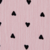 Black Hearts Printed on a Pink Crinkled Chiffon - Detail | Mood Fabrics