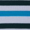 Italian Green/Surf Blue/White Bengal Striped Stretch Rayon Jersey Knit - Detail | Mood Fabrics