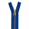 Royal Blue Metal Zipper with a Gold Pull and Teeth - 4.5 | Mood Fabrics