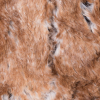 Beige and White Printed and Embossed Stretch Faux Fur - Detail | Mood Fabrics