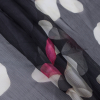 Carolina Herrera Black and Ivory Floral Printed Crinkled Chiffon - Folded | Mood Fabrics