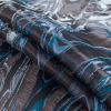 Carolina Herrera Blue and Black Novelty Burnout Organza - Folded | Mood Fabrics