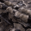 Black and Mocha Faux Artic Fox Fur - Folded | Mood Fabrics
