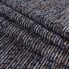 Metallic Copper and Mazarine Blue Polyester Tweed - Folded | Mood Fabrics