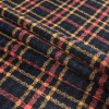 Black, Marigold and Cayenne Plaid Wool Tweed - Folded | Mood Fabrics