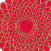 Red Patch with Gold Lurex - 4.25 - Detail | Mood Fabrics