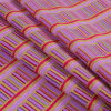 Purple and Pink Geometric Striped Cotton Print - Folded | Mood Fabrics